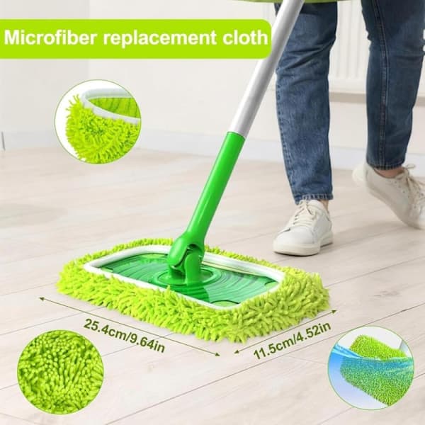 6 stk. mikrofiber moppeklude til Swiffer Sweeper Moppe Refill Dampmoppe, vådservietter, genanvendelige vaskbare moppepuder til flisegulve