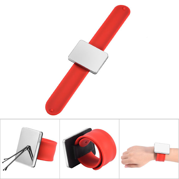 Magnetiskt handledsband för hårklämmor, hårklämmor, frisörtillbehör (röd)