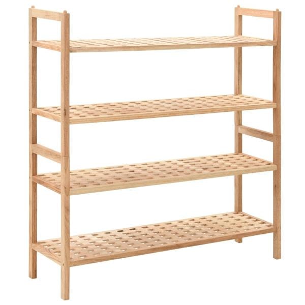 vidaXL Skohylla massivt valnötsträ 69x26x81 cm Beige