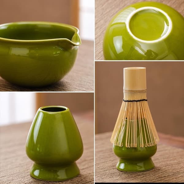 Matcha presentkit - 7 delar - Matcha startkit - Matcha vispar - Keramik - Bambu - Komplett Matcha set förpackning