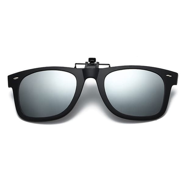 Clip-on Wayfarer solbriller spejlglas til eksisterende briller sort
