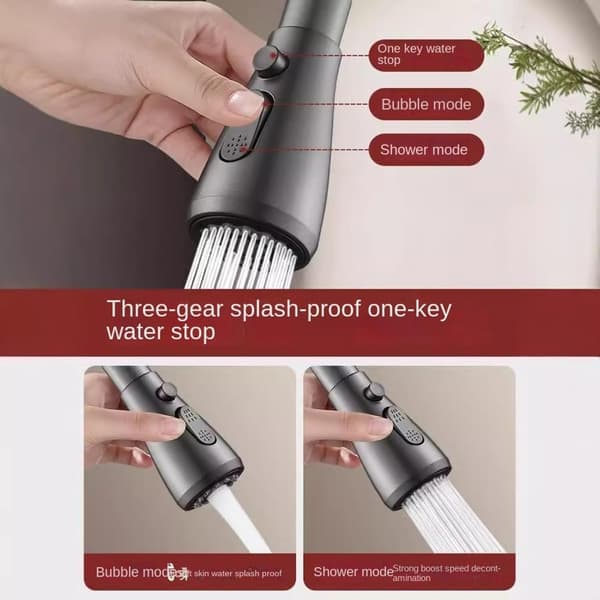 Universal Kitchen Faucet Extender with 3 Spray Modes - Water-Saving Anti-Splash Aerator