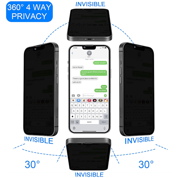 2 st sekretessskärm skydd för iphone 12 mini