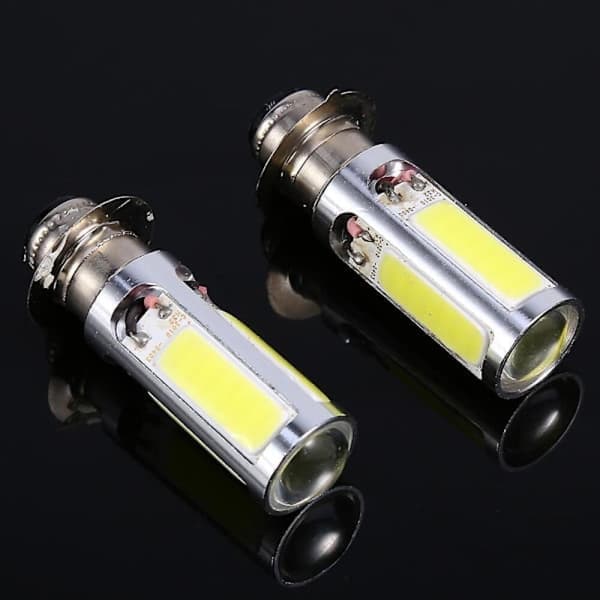 2x 6000k White H6m Cob Led Motorcycle/ATV Headlight Fog Light Bulb Px15d P15d25