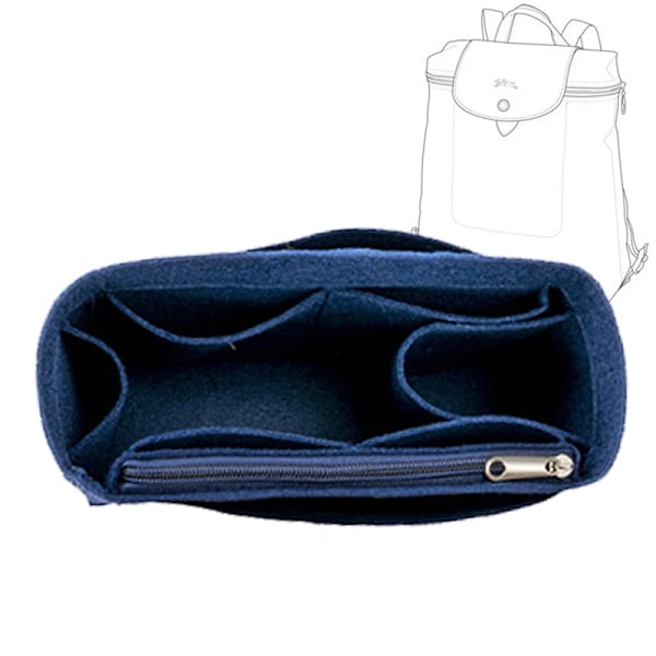 EverToner For Longchamp Le Pliage Ryggsäck Filttyg Insatsväska Organizer Smink Handväska Organizer Resor Innerväska Deep Blue Deep Blue