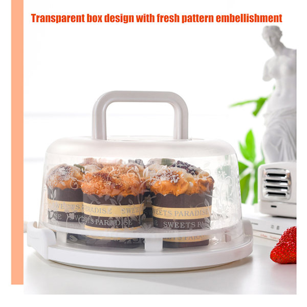 Tårtbärare Lock med lock Dessert Serveringsfat med handtag Cupcakehållare Pajer Display med bas