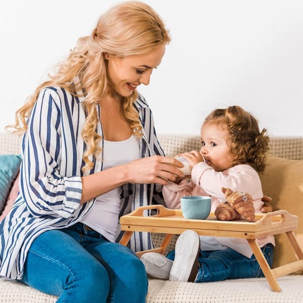 Bed Tray Folding Table with Handle Sofa Breakfast Tray for Eating Painting Plates Bamboo Dining Table Tabletop Snack Tray