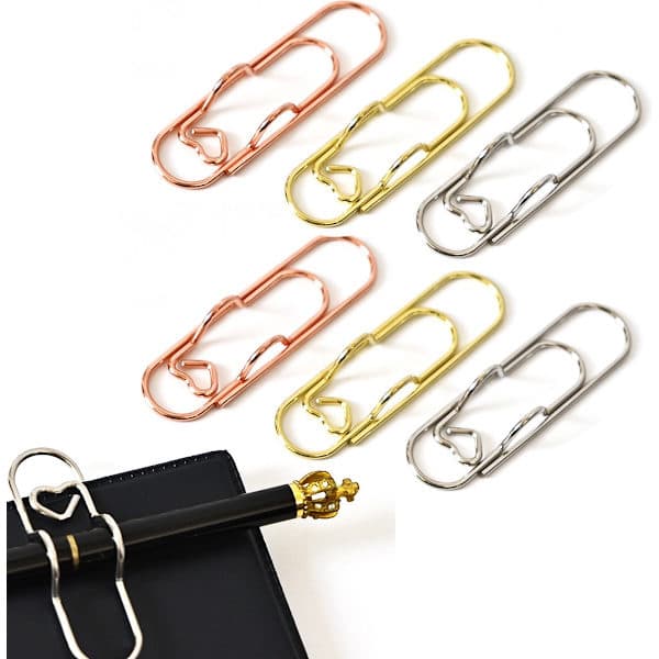 Vanlige binders 6 stk Binders Binders Designklips Pennholder Pennholder Binders Hjerte Lukkeklips 3 farger Skolechic