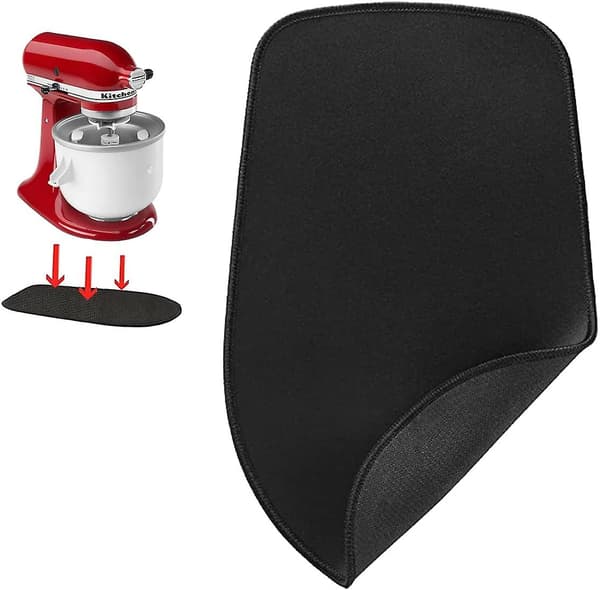 Glidplade til KitchenAid Foodprocessor - Tilbehør Underlag Skridsikker 4.5L-5L Mixer Flytter Køkkenmaskine Glidemåtter (Sort)