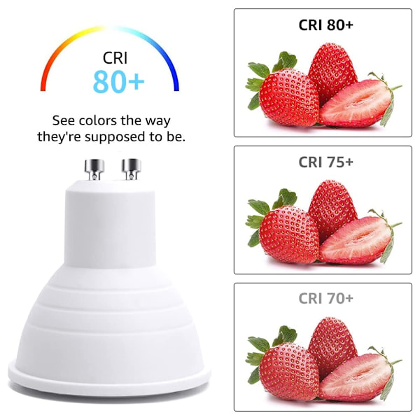 LED GU10 Spotlight-lampor, 5W varmvit 3000K (motsvarande 50W halogen) Energisparande glödlampa, 400LM 120° stråle ej dimbar, 10 st.-WELLNGS