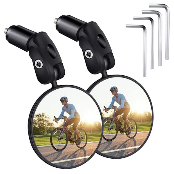 Cykelbackspegel, 2-pack, HD 360° roterbar och hopfällbar cykelbackspegel, universell cykelbackspegel, vidvinkel cykelbackspegel, cykel