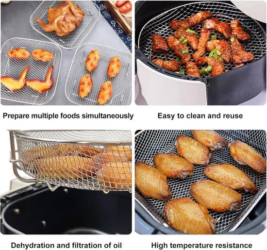 3-lags universelt airfryer-stativsæt – stabelbare grillriste i rustfrit stål