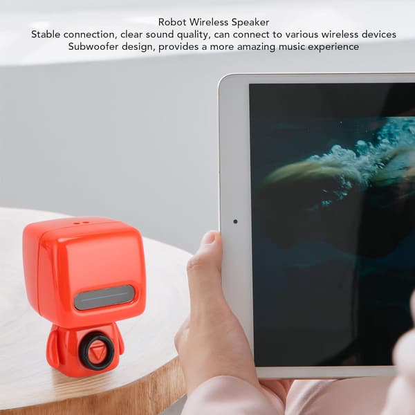 Robot Bluetooth-högtalare, bärbara trådlösa högtalare med högt ljud och djup bas, stöder trådlös fotografering och samtal, mini-subwooferhögtalare