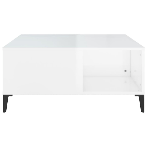 vidaXL Soffbord vit högglans 80x80x36,5 cm konstruerat trä Vit