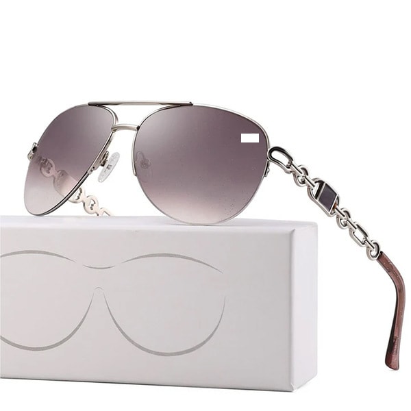 Klassiska Aviator Solglasögon För Kvinnor Män Spegelglas Vintage Metallram pink Brown