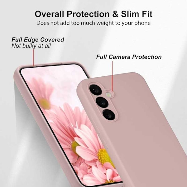 Samsung A55 5G Gummibelagd Mattrosa Skal Kameraskydd Liquid - Rosa Rosa