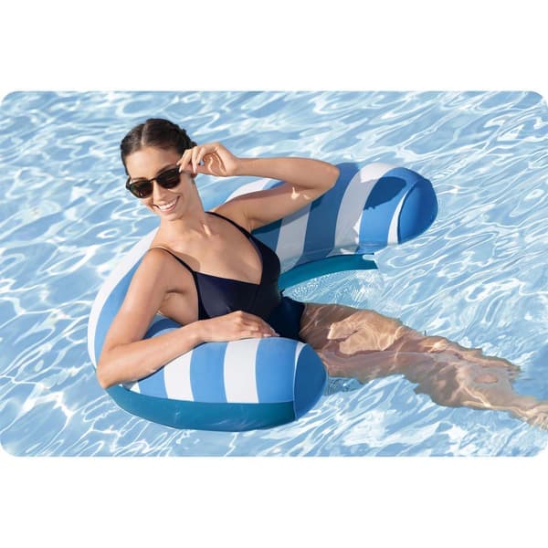 Oppblåsbar flytestol Comfort Plush Bestway 43852 Blå, Hvit PVC, Polyester