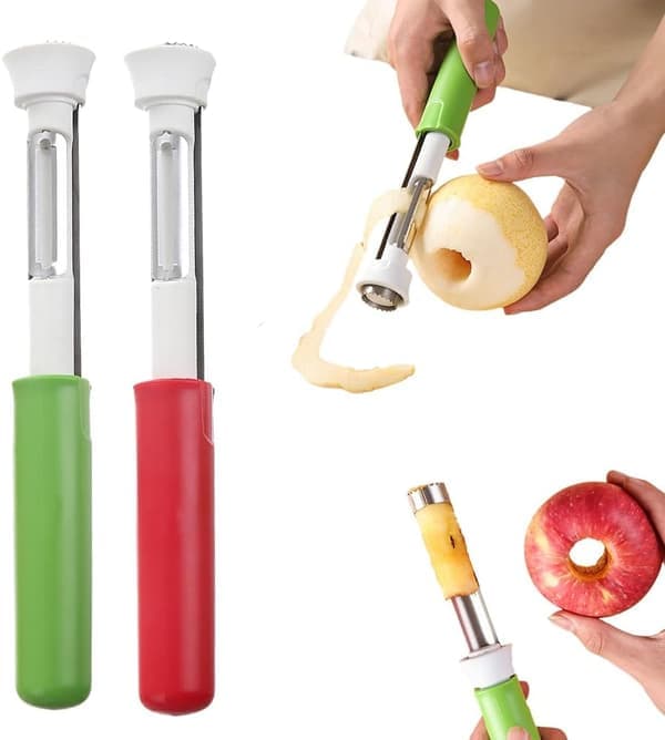 2-in-1 Apple Corer & Peeler 2026 Upgrade - Multifunctional Fruit Peeling Tool with Vegetable Peeler, Kitchen Utensil