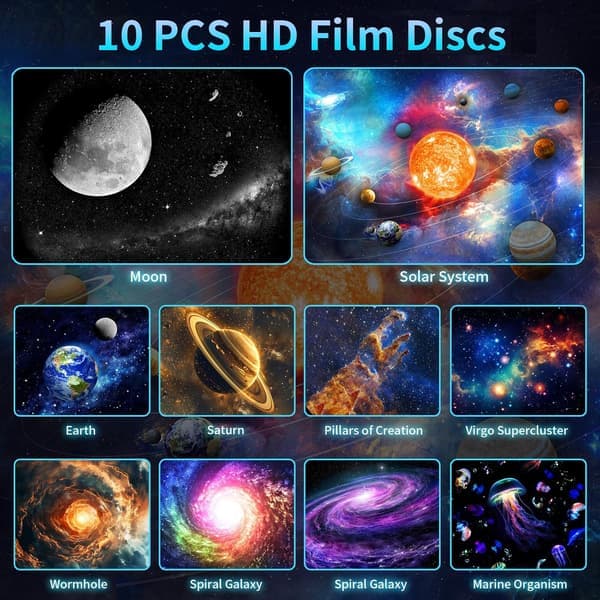 2026 Upgraded Star Projector, Planetarium Galaxy Projector for Bedroom Ceiling, Starry Sky Night Light 360 Rotating Nebula with Adjustable Knob and Ti