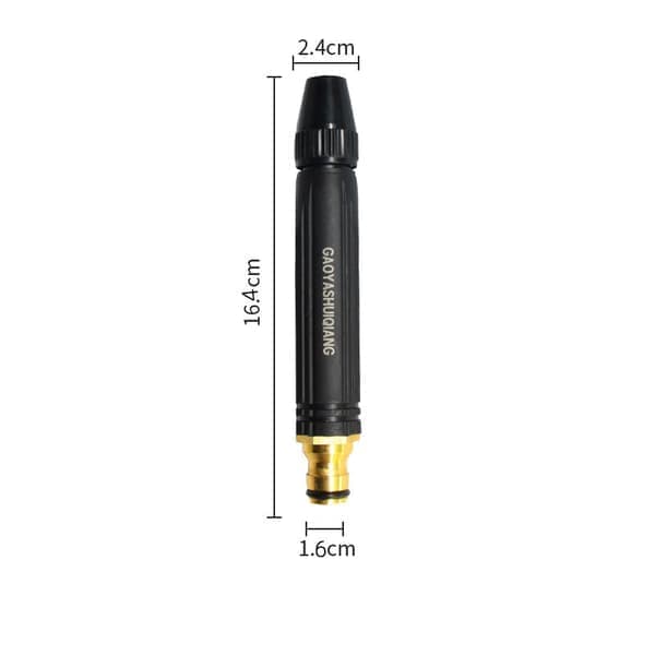 Højtryksvandpistol - Sort aluminiumslegering og PVC-dyse