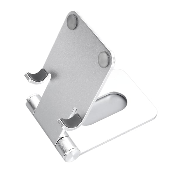 Fällbart Mobiltelefonställ i Aluminiumlegering, Vikbart Skrivbordsställ för Mobiltelefon, Silver