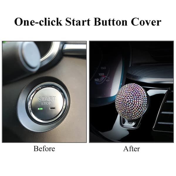 Car Engine Start/Stop Button Cover, Universal Car Start Button Protective Shell, Ignition Switch Decorative Ring, Anti-scratch