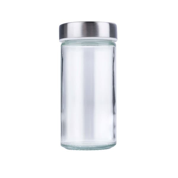Rotating Spice Rack with 12 Stainless Steel and Glass Jars