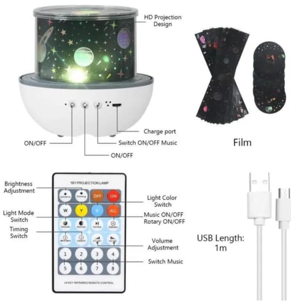 Small Bluetooth Night Light, Cartoon Rabbit Ears, 360° Rotation, USB Rechargeable, 1 Piece, 110 × 110 × 150 mm