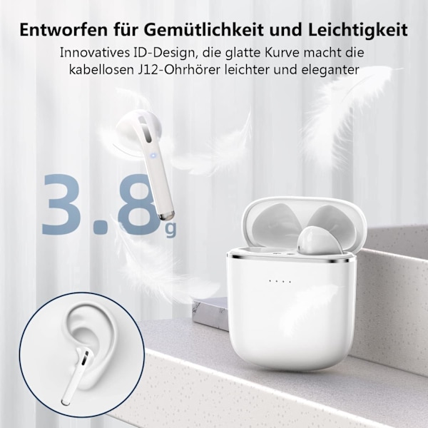 Bluetooth-hörlurar, trådlösa Bluetooth 5.3-hörlurar, Bluetooth-hörlurar i örat med 4 ENC-mikrofoner, 45 timmars speltid, djup bas,