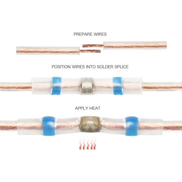 100 st lödkontakter 4 olika storlekar krympslangkabelkontakter sortiment