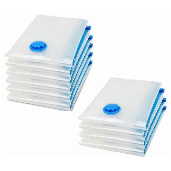 10-pack dammsugarförvaringspåsar, lämpliga för vakuumförvaring av kläder, duntäcken, sängkläder och kuddar.
