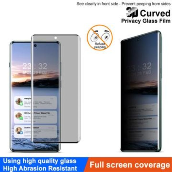 OnePlus 12 Imak Privacy Heltäckande Härdat Glas Skärmskydd... Svart