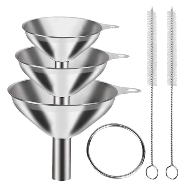 Stainless Steel Funnel Set, Large, Medium, Small, 3-Pack, Food Grade Mini Funnels for Kitchen Use, Bottle Filling, Cooking Bottles