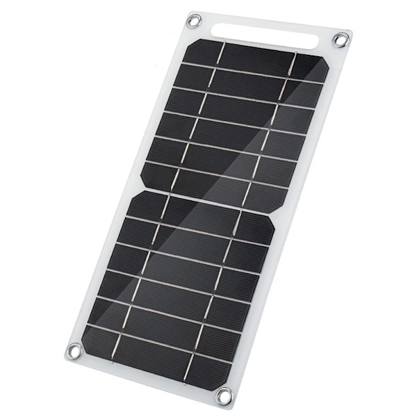 Solpanel 6W 6V Monokristallin med 2* Spänne för laddning 5V-enheter som telefoner sportkameror