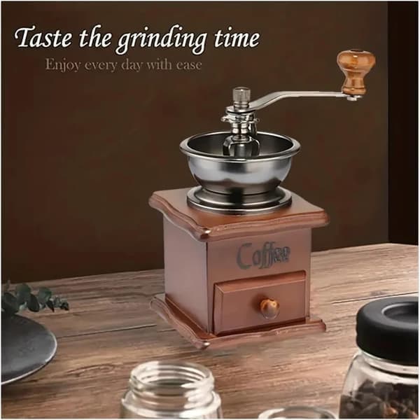 Classic Italian Manual Coffee Grinder Adjustable Hand Crank Mill for Fresh Coffee Beans