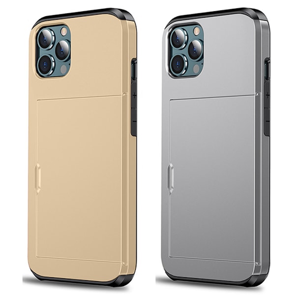 2PCS Telefonfodral Kreditkortsfack Glidande Dold Skyddande Skal Baksida för iPhone 14 Plus