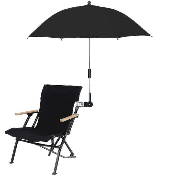 Universell clip-on parasoll, UPF 50+ solbeskyttelse, egnet for terrassestoler og strandstoler - Svart