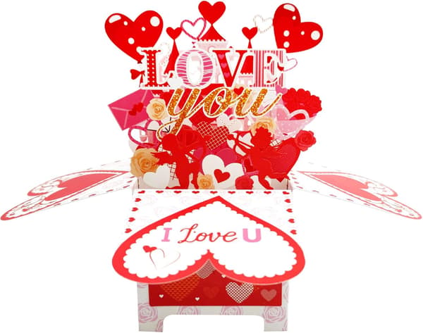3D Pop Up Romantisk Kort, Perfekt for Valentinsdag Bryllupsdag og Bursdag, Hjertevarm Gave til Kjæreste Mann Kone Menn Kvinner