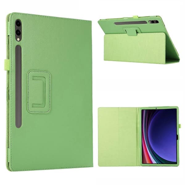 Etui til Samsung Galaxy Tab S10+ Bi-Fold Stand Læder Tablet Etui Litchi Tekstur - Grøn