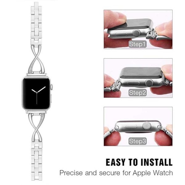 Apple Watch Band, Dam Bling Metal Armband iWatch Band Ersättning 38mm Elegant svart
