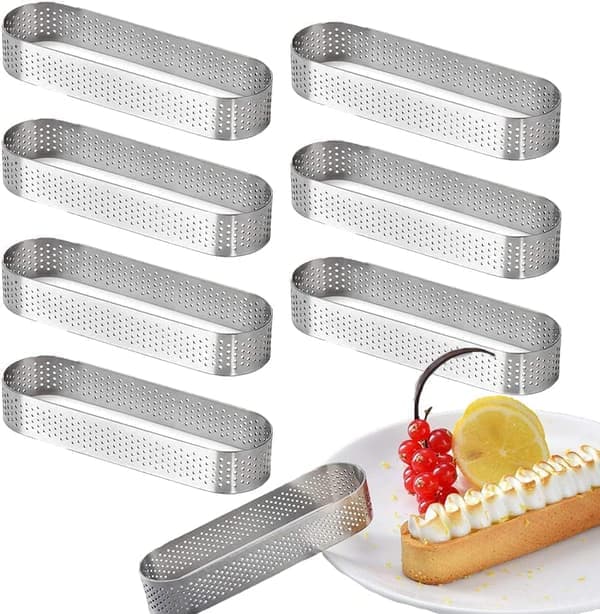 stk ovale terteformer Fransk dessertmousse Fruktpai Tertering Quiche Kakeform, Terte Mousse Rustfritt stålring