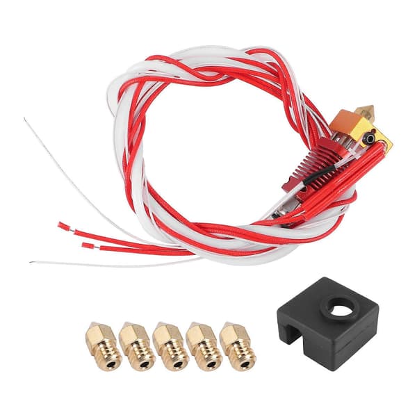 3D-printerekstruder samlet Mk8 Hot End-sæt til Ender 3 / Ender 3 Pro med aluminiumsvarmeblok, 1,75 mm, 0,4 mm dyse