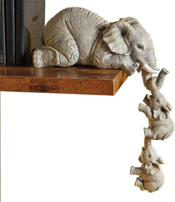 Elefanthyllfigurer, mammaelefant och baby elefant, present