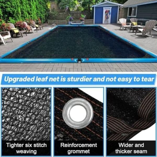 Leaf Net Cover for Rectangular Pool 3x5m Above Ground Cover Tarp Blocks Dead Leaves and Debris