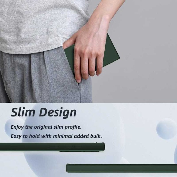 Samsung S23 Ultra Gummibelagd Mattgrönt Skal Kameraskydd Liquid - Grön