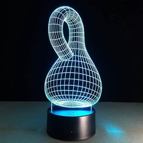 3D Natlampe, Græskar Touch 7 Farveskiftende LED Natlampe 3D LED Skrivebordslampe-lingling}