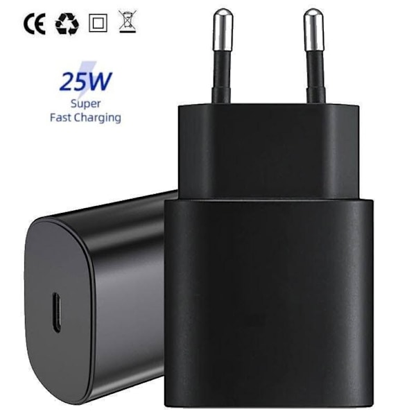 20W Snabb Laddningsadapter till Samsung USB-C Väggladdare Svart