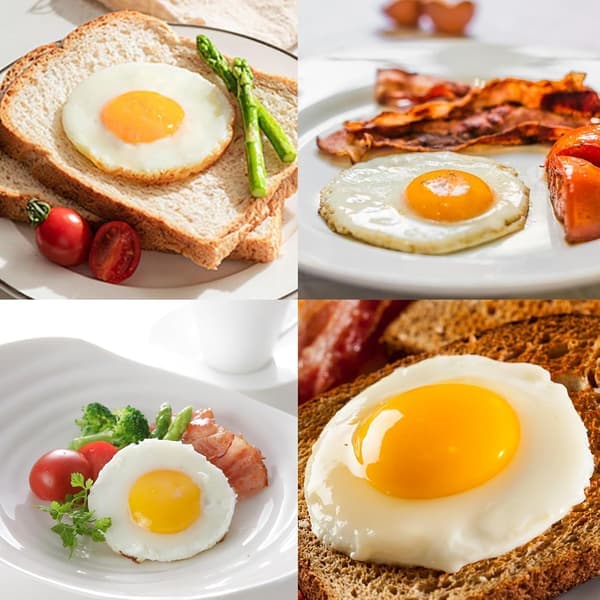 Eggringsett, silikon eggringer, stekeringer for egg og non-stick eggpanne-ringer, flerfarget, 4-dels sett.