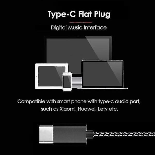 Hovedtelefoner Type-C In-Ear USB-C Hovedtelefoner Kablede Hovedtelefoner med Mikrofon