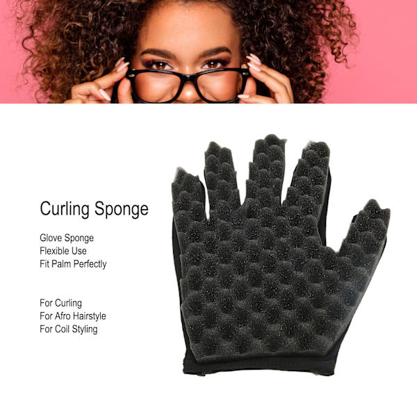 Curling Sponge Glove Afro Coil Flexibel Bärbar Hår Twist Sponge för Barber Salon